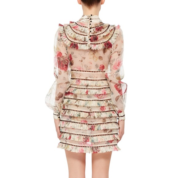 Zimmermann mischief floral pleated silk mini dress - Picture 5 of 11